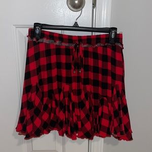 Brooklyns Boutique Red Flannel Skirt